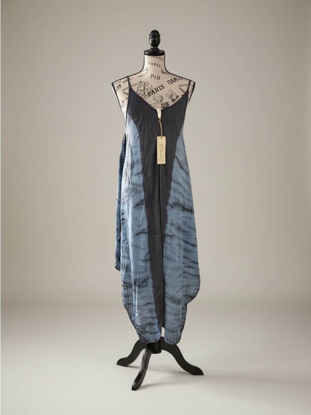Elan Tie Dye Maxi Dress Handkerchief Hem Boho Draped Adjustable Straps NWT S-L - Picture 4 of 6